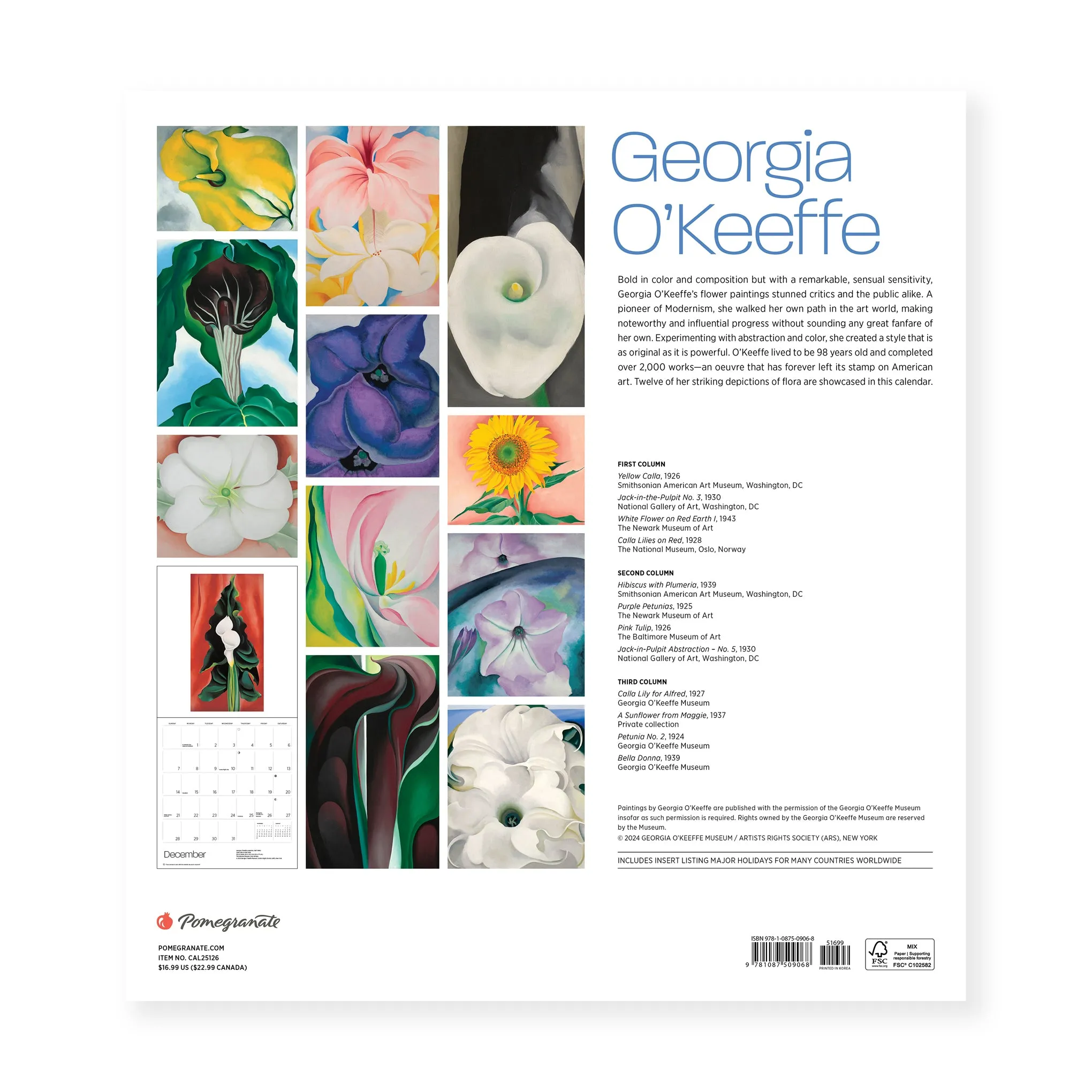 2025 Georgia O’Keeffe Wall Calendar