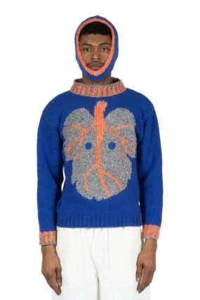 Blue Figure Leaf Sweater