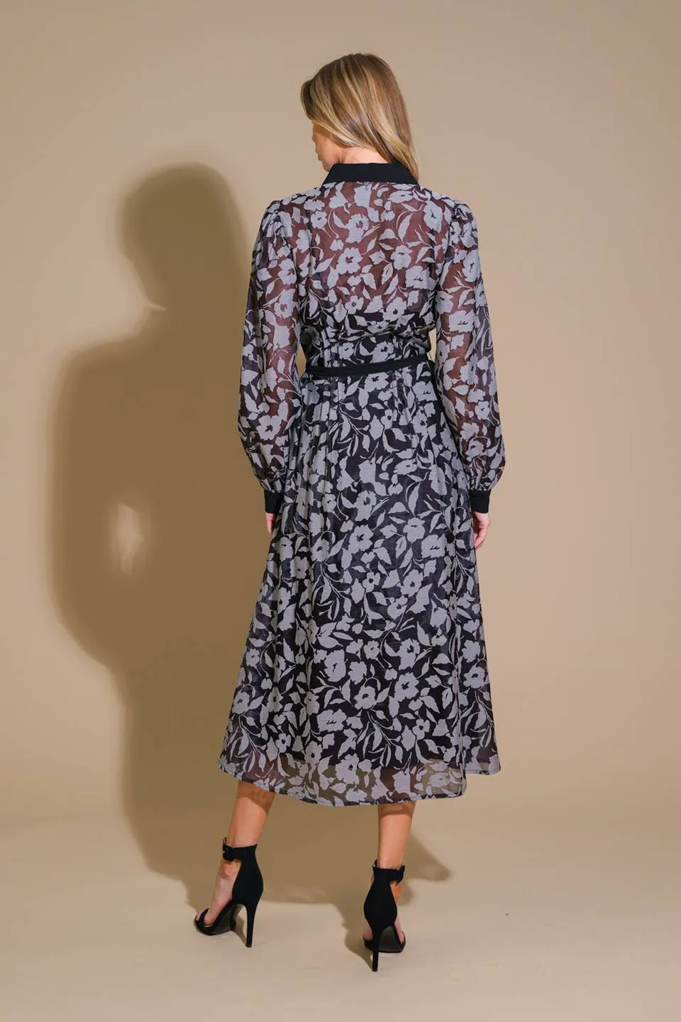 CAPTIVATING ALWAYS JACQUARD MIDI DRESS