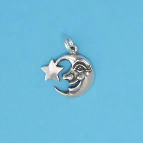 Moon Face With Star Charm